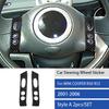 Carbon Fiber Steering Wheel Button Sticker For Mini Cooper For R50 R53 2002-2004 Car Interior Panel Cover Decal Accessorie