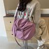 Women Drawstring Shoulder Bag Large Capacity Casual Satchel Bag Adjustable Strap Lightweight Shopping Bag Girls Outdoor Bag