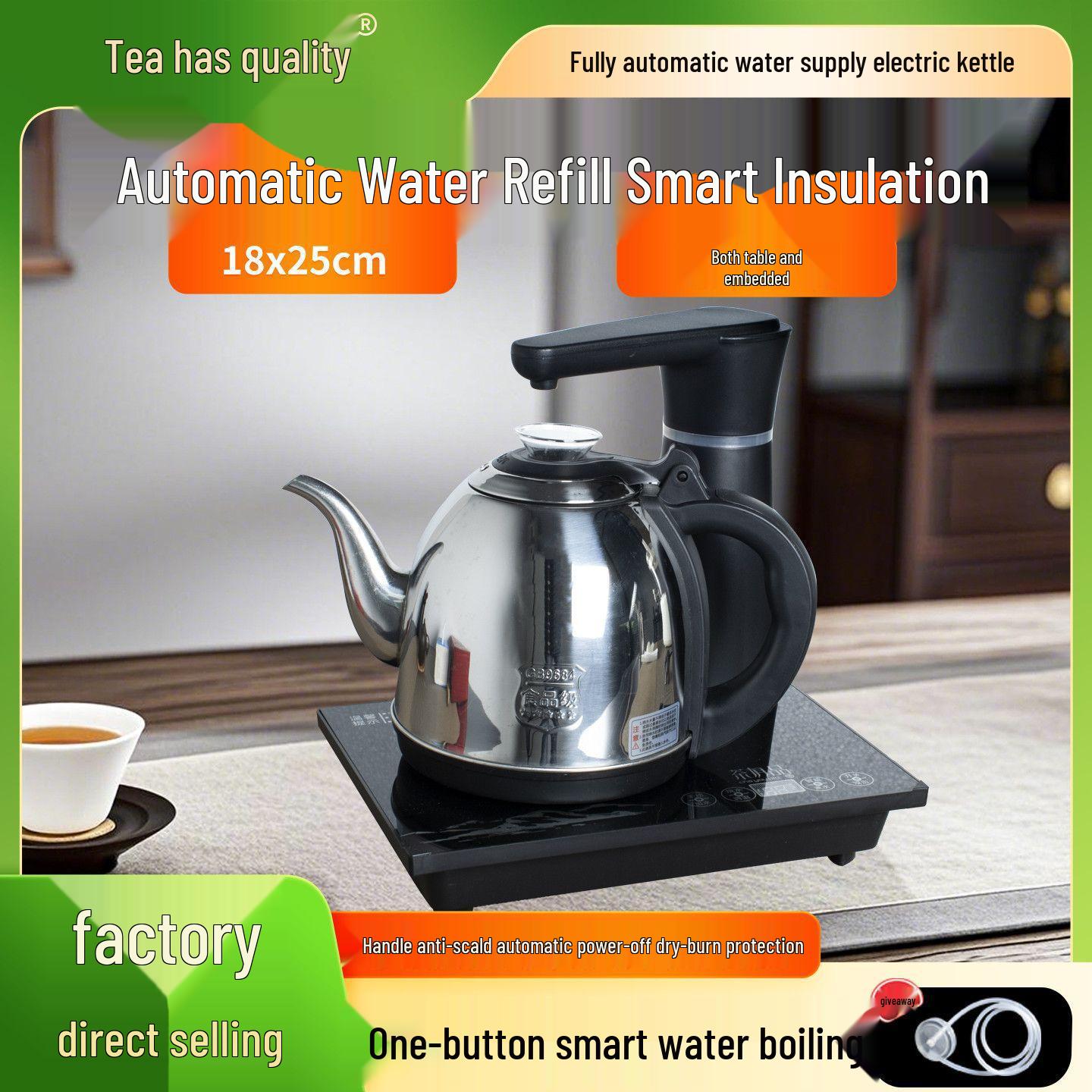 Durable Integrated Kettle  Tea Tray with Auto Power-Off for Home Use; Ideal for Tea Brewing  Water Boiling