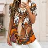Women Plus Size Round Neck Short Sleeve T Shirt Opossum Witch Hat Pumpkin Floral Halloween Print Double Layer Front Top