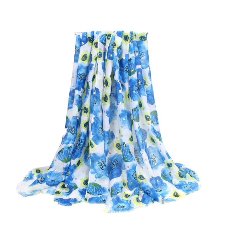 Lady Fashion Printed Satin Scarf Female Beach Loose Colorful Shawls Outdoor Travel Sun Protection Long Silk Scarf