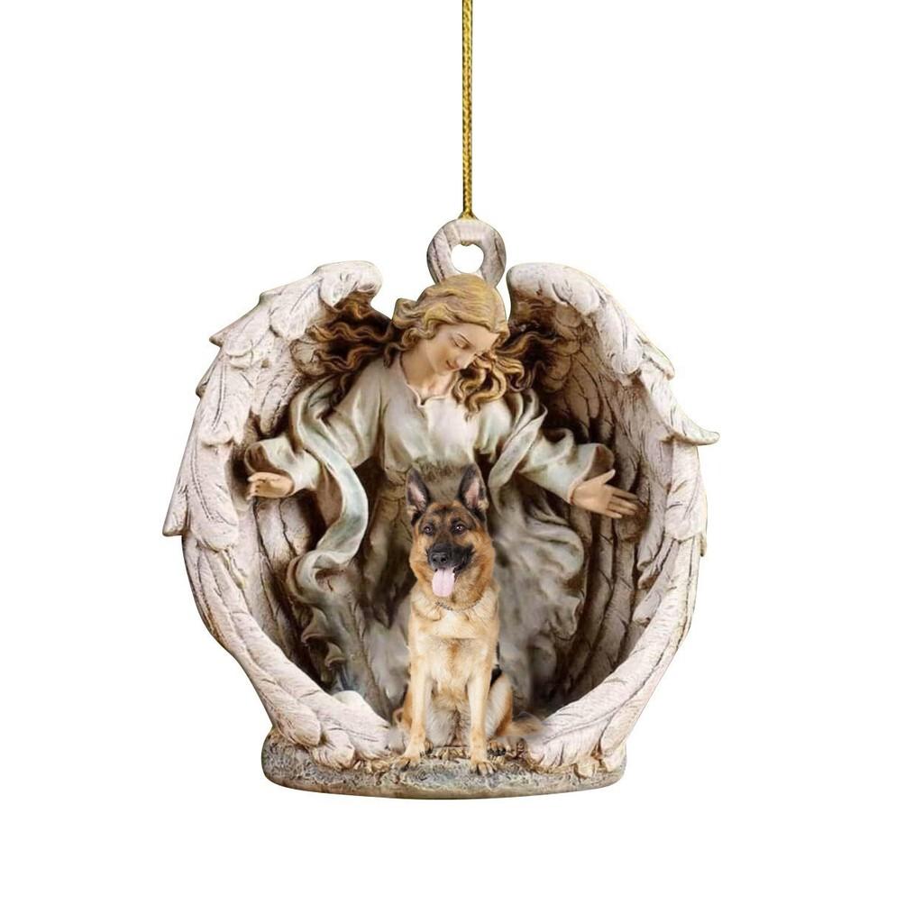

Creative 2023 Angel Girl And Dog Acrylic Car Ornament For Festive Christmas Decor 2