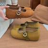 Retro Low-cut Women's Shoes - New Style with Soft Sole and Flat Bottom