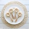 4Pcs Natural Wooden Bead Napkin Rings for Weddings Home Decor