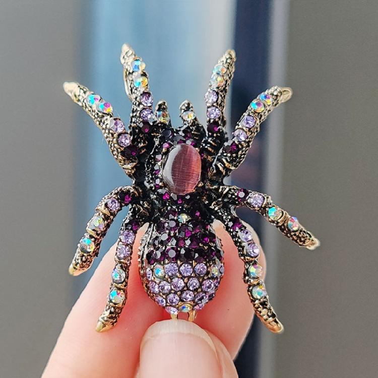 Personalized Fashion Spiders Brooch Delicate Alloy Spiders Brooch with Crystal Embellishment for Evening Wear Parties