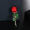 Red Rose Flower Leaves Pearl Women Rose Brooches Backpack Decoration Korean Enamel Pin Badges Pin
