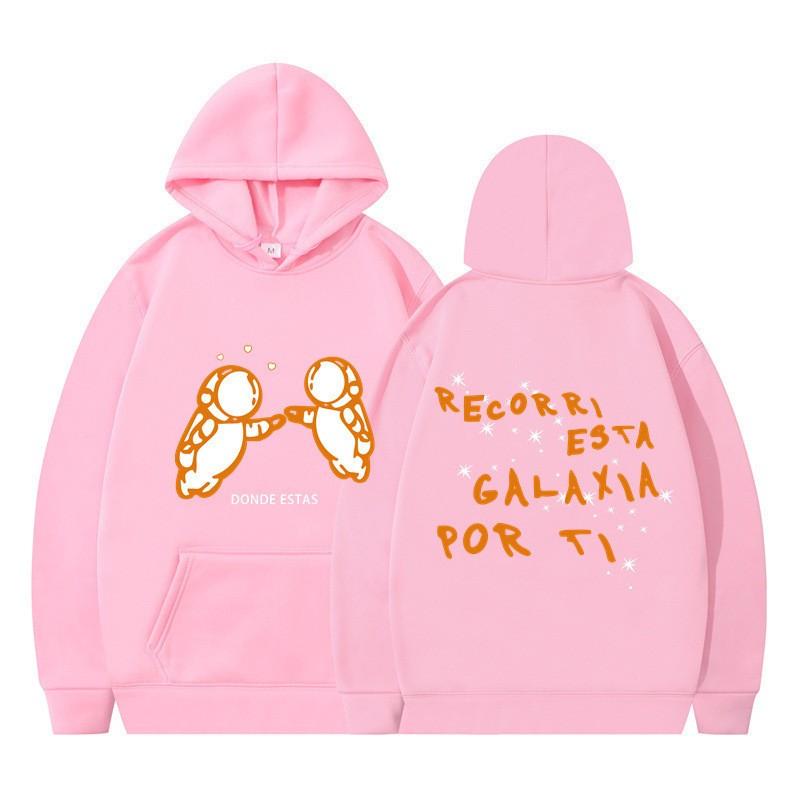 2024 New Fashionable Printed Double Astronaut Hooded Loose Top Cross Border Men's and Women's Casual Sports Hoodie