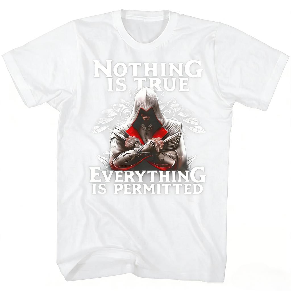 2026 gamerelated quote featuring the Assassin theme Printed Tshirt Nothing is absolutely correct everything is permissible