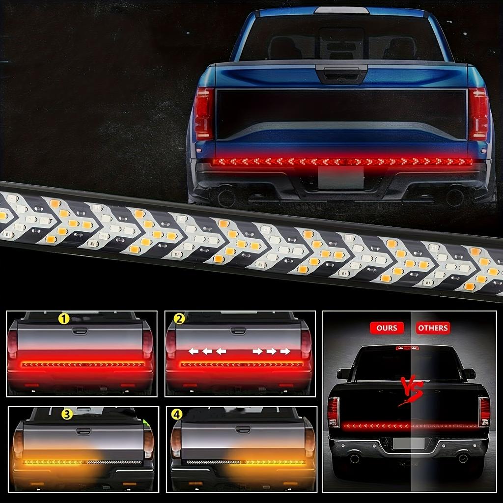 60 Zoll Heckklappen-Lichtleiste LED Heckklappenleiste Lauflicht Bremslicht Blinker Rückfahrlicht für Autos LKW SUVs