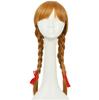 Annabelle Wig Conjuring Cosplay Long Light Brown Double Tails Hair Accessories Halloween Wigs