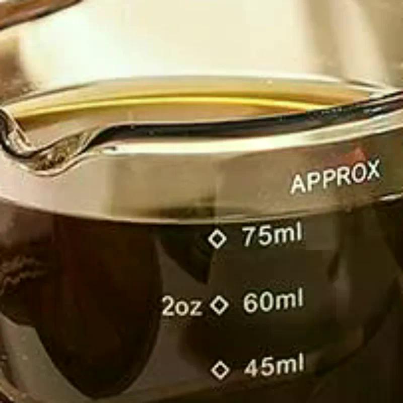 75ml Heat-resisting Glass Espresso Measuring Cup Double Mouth Glass Milk Jug With Handle Glass Scale Measure Mugs