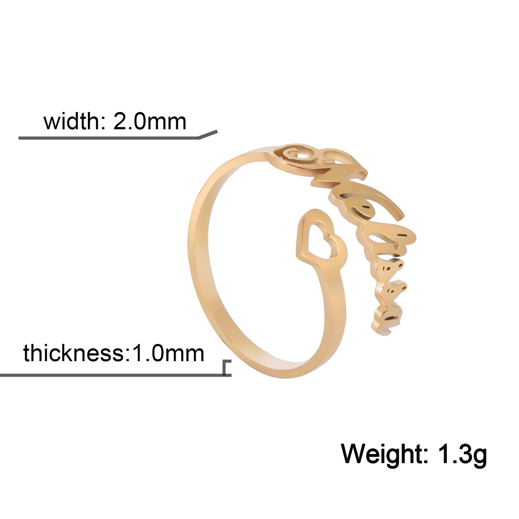 

Lemegeton Customized Name Rings For Women Personalized Letter Ring Stainless Steel Family Couple Rings Jewelry Wedding Gifts resizable&Steel