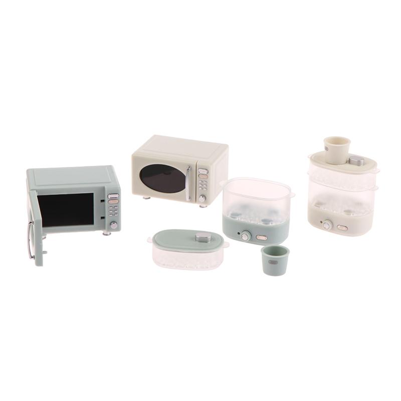 1:12 Dollhouse Miniature Micro-Wave Oven Bread Cabinet Steam Box Household Electric Model Decor Toy Doll House Accessories