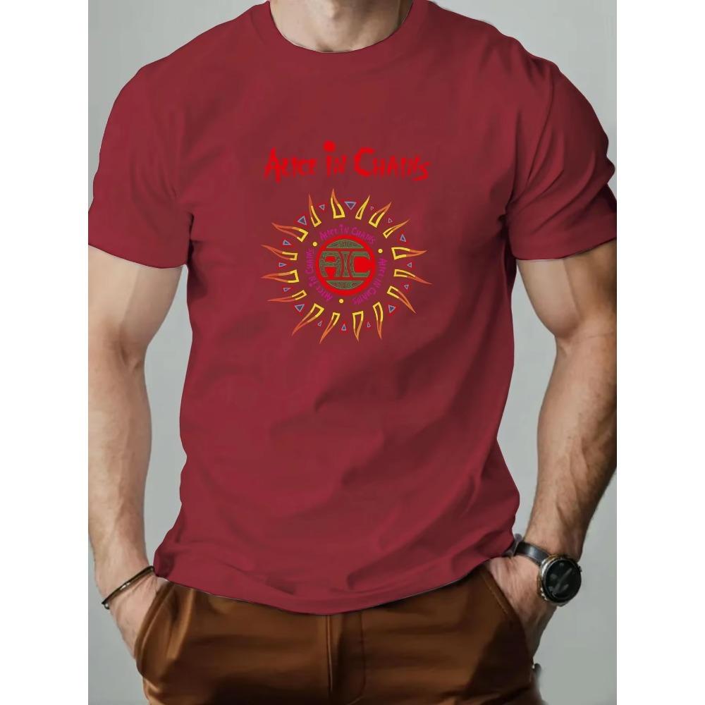 Men's  T-Shirt, Alice In Chains Summer Round Neck Short Sleeve Graphic Breathable Fashion Casual T-Shirt