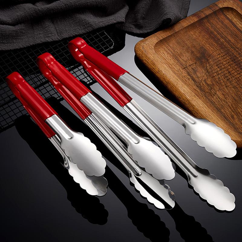 9/12/14 Zoll Edelstahl Küche BBQ Lebensmittel Zange Anti-Verbrühungs Griff Buffet Steak Barbecue Clip Brot Klemme Kochutensilien