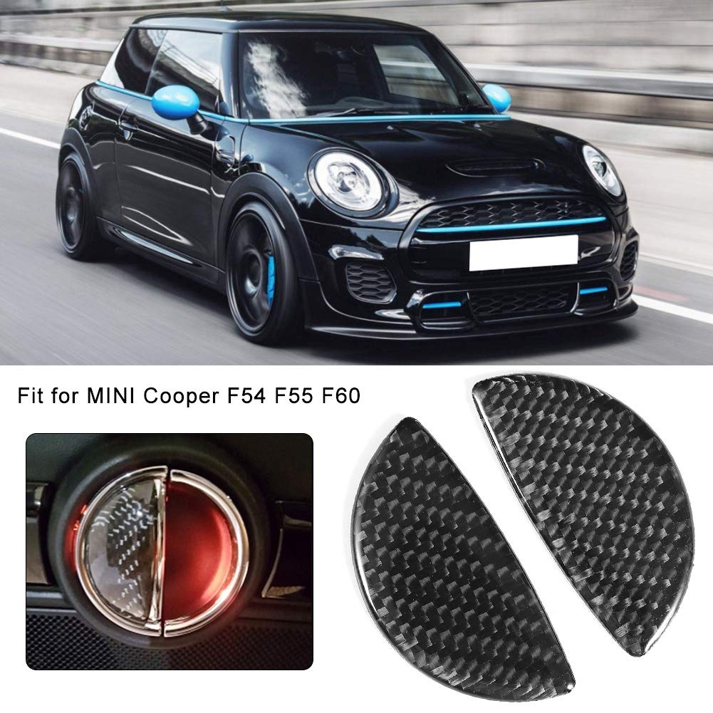 Akozon Door Handle Cover 2pcs Carbon Fiber Car Interior Door Handle Cover Sticker Trim Fit for Mini Cooper R55/R56/R60