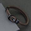 Noter Neues 2-teiliges/Set Herren Armband-Set Doppellagiges Seil Nautisches Armband 6mm Schwarzer Onyx Stein Armband Freizeit Zubehör Pulseria