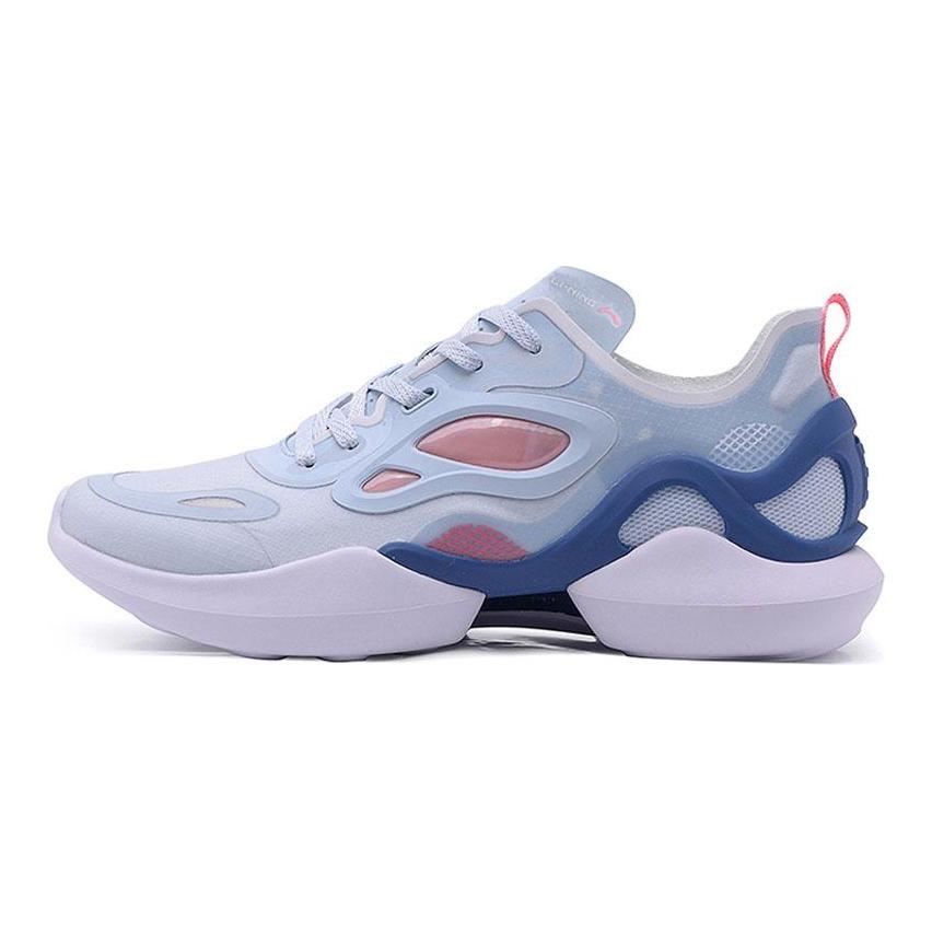 Li Ning Fashion Trend Abrasion Resistant, Breathable, And Balanced Lightweight Low top Casual Shoes Women's Folk Blue AGLQ038-5