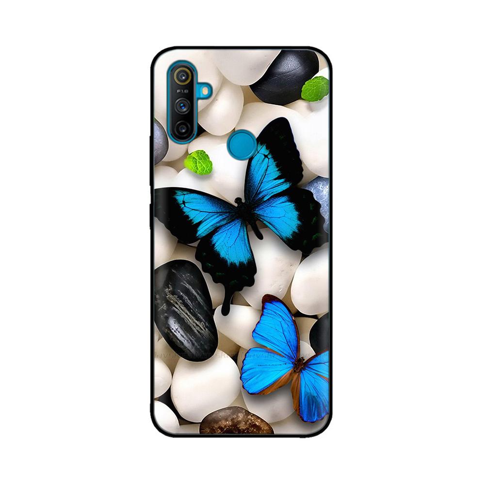Etui do Realme C3 Miękkie Czarne Silikonowe TPU Wzór Tylna Klapka Do OPPO Realme C3 RMX2020 C 3 RealmeC3 Malowane Etui na Telefon Fundas