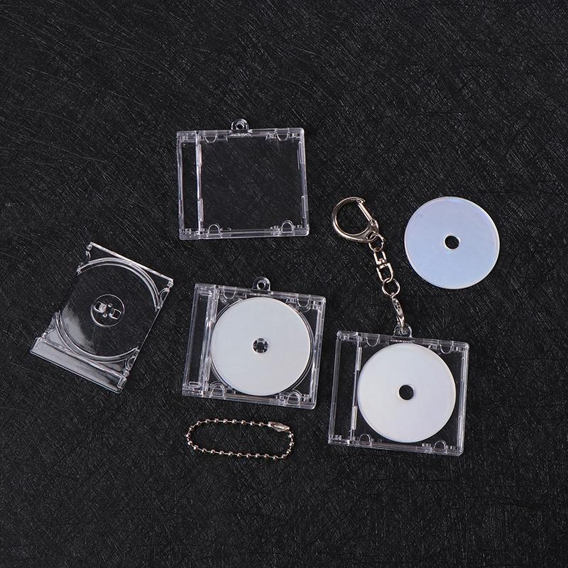 Mini CD Case Keychain for DIY Backpack Decor  Blank Album Shape 1PC Retro Music Album Pendant  Bag Hanging Accessory Creative