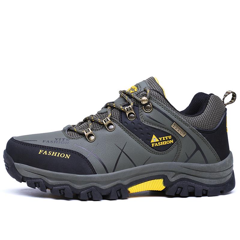 Mens Fall Shoes Waterproof Anti-skid Anti-smashing Outdoor Climbing Mountain Hiking Boots Big Size 39-47