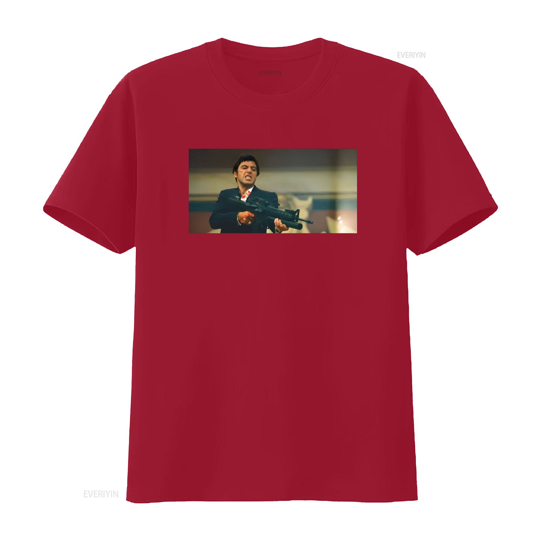 

Tony Montana Say Hello to My Little Friend Movie T Shirt Scarface 1983 vintage Washed Versatile homme designer clothes fashion S