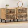 Vidaxl Nightstands, 2 Pcs, 40X33X46 Cm, Solid Mango Wood