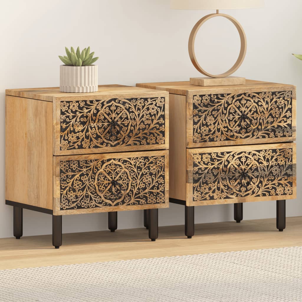 Nightstands 2 pcs. 40 x 33 x 46 cm Solid Mango Wood