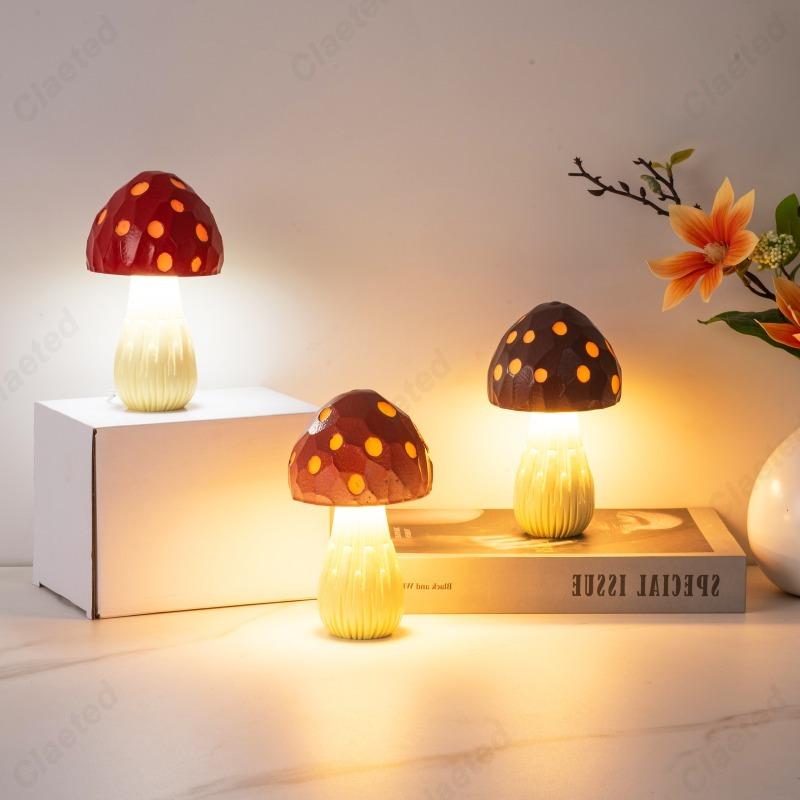 Creative New LED Mushroom Desktop Desk Lamp Home Bar Living Room Bedroom Bedside High-end Atmosphere Lighting Fixture