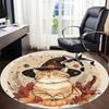 1PC Witch Cat Office Round Area Rug,  Mat Suitable ForOffice, Under Office Chairs Bedroom Living Room Home Decor, Room Deco