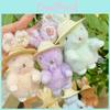 Jinnew Floral Pattern Plush Keychain With Bunny And Hat For Cute Gift Decor