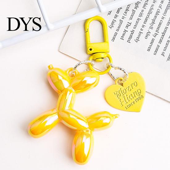 Keychain Pendant Cartoon Balloon Dog Puppy Charm Luster Lasers Color Shaped Bag DIY Decoration Home Office Decor Ornament Colorful Accessory