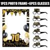 18 To 80 Years Old Birthday Black Gold Paper Glasses Photo Frame Decor Props