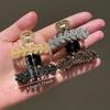 Women's Colorful Imitation Rhinestone Fashionable Semi Braided Hair Clips, Princess Style Everyday Hair Accessories