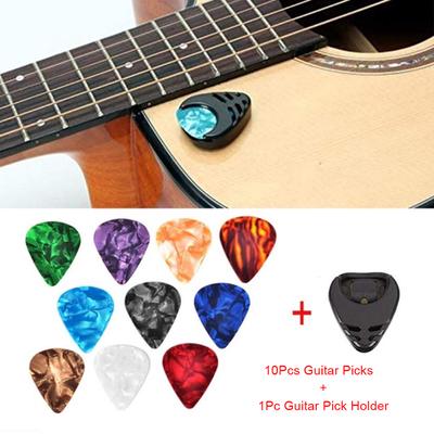 10Pcs Plektren 1 Pick Halter Elektrische Celluloid Akustische Gitarre Picks Bunte
