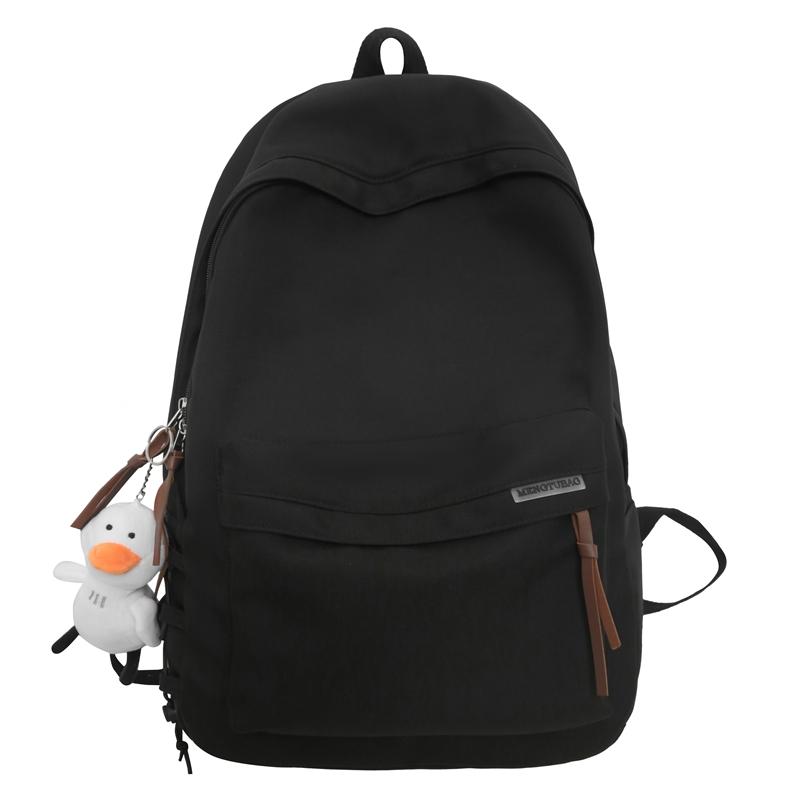 

Рюкзак большой емкости для путешествий, школьный рюкзак для младших школьников и школьников, однотонный рюкзак чёрный