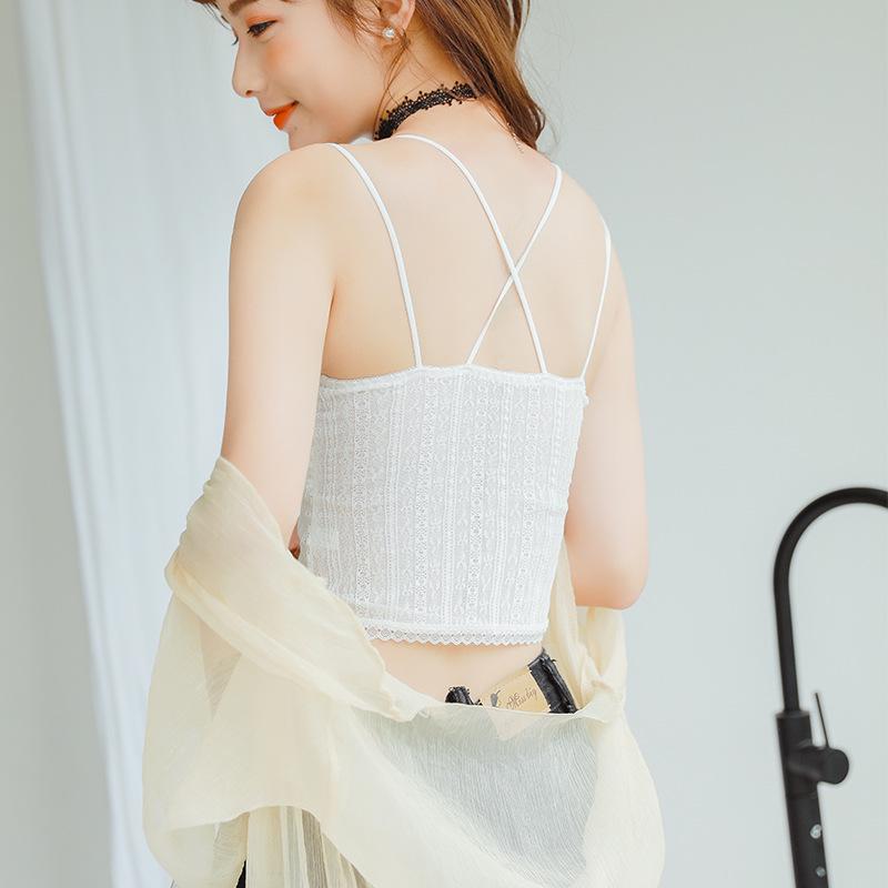 Lace Bra with Coasters - Sexy, Anti-Exposure Tube Top with Cross Strap and Beautiful Back Design