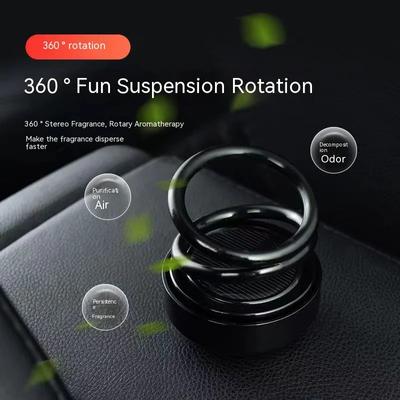 Solar Car Air Freshener Car Perfume Suspension Rotating Car Solid Perfume Aromatherapy ABS Double Ring Car Decoration