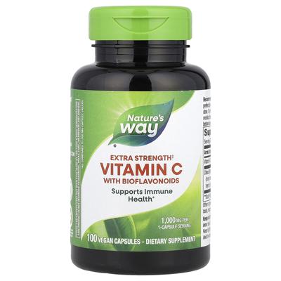 Vitamin C with Bioflavonoids, Extra Strength, 1,000 Mg, 100 Veggie Capsules
