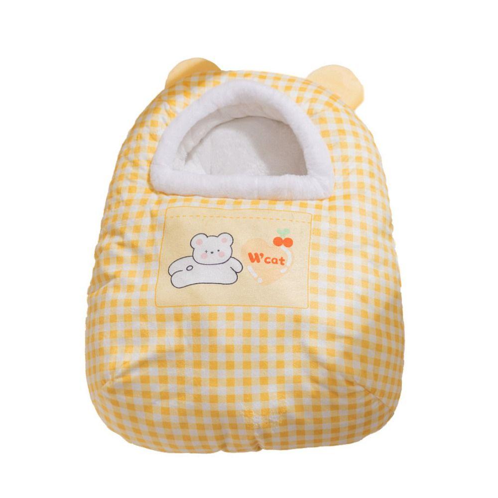 Semi-Enclosed Pet Warm Nest Cartoon Cat Cave Bed Pet Cave Cat Sleeping Bag  Indoor