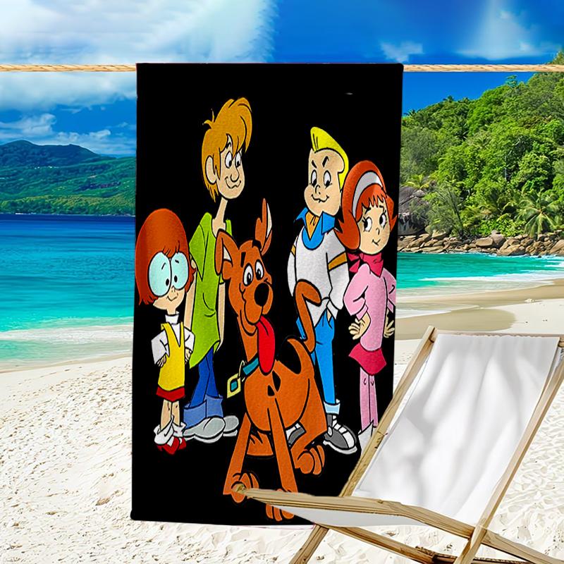 proof beach towel with a Scooby Doo pattern - soft,absorbent,quick-drying,machine washable - perfect for swimming,camping,bathing
