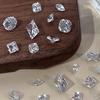 5Pcs Sparkling Transparent Zircon Nail Art Shiny Clear Pointed Bottom  3D Diy Manicure Decoration Accessorie