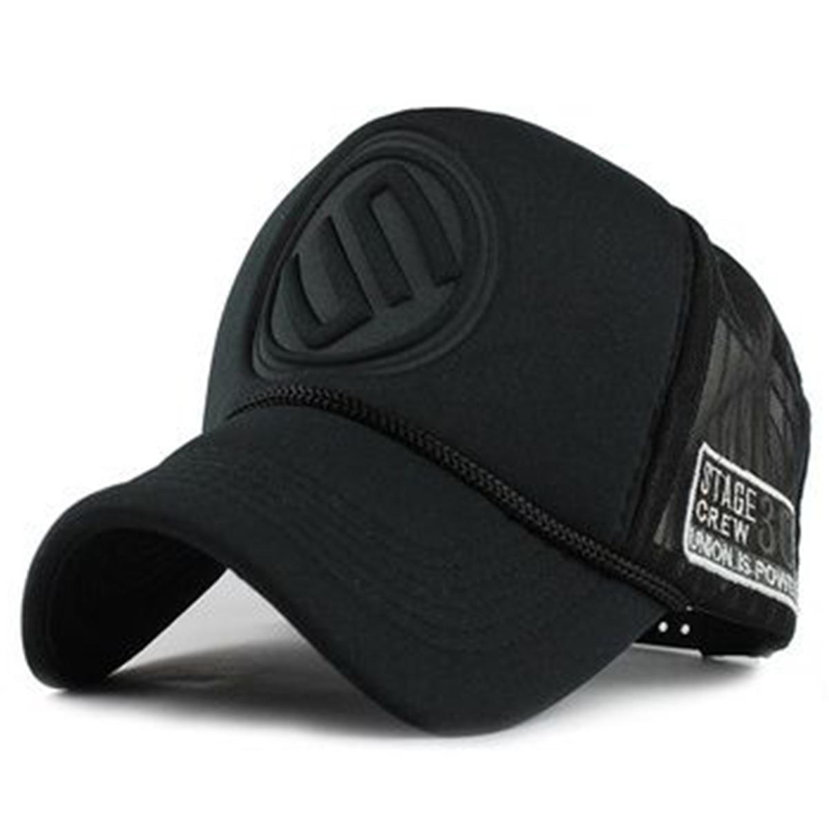 

Модная бейсболка с тиснением буквы S, мужская регулируемая сетчатая шляпа, летние дышащие сетчатые шляпы, кепки с защитой от ультрафиолета чёрный