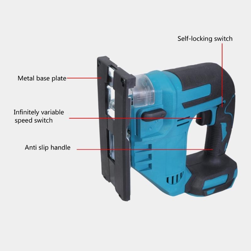 Rechargeable Cordless Jigsaw Electric Jigsaw Portable Handle Jigsaw Woodworking Power Tool Accessories for 21V Battery