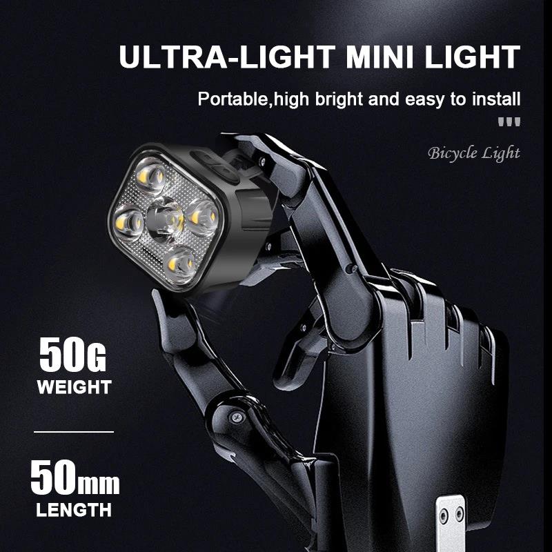 Bicycle Lights Type-C Rechargeable Lighting MTB Mountain Bike Lamp Headlight Front and Rear Tail Flashlight Cycling Accessories 7