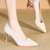 NEUER Damenstil Bankettmode Leichter Luxus 6 8cm Hohe Absätze Pumps Stiletto Metall Spitze Wildleder Einzeln Mode Lässig Komfort