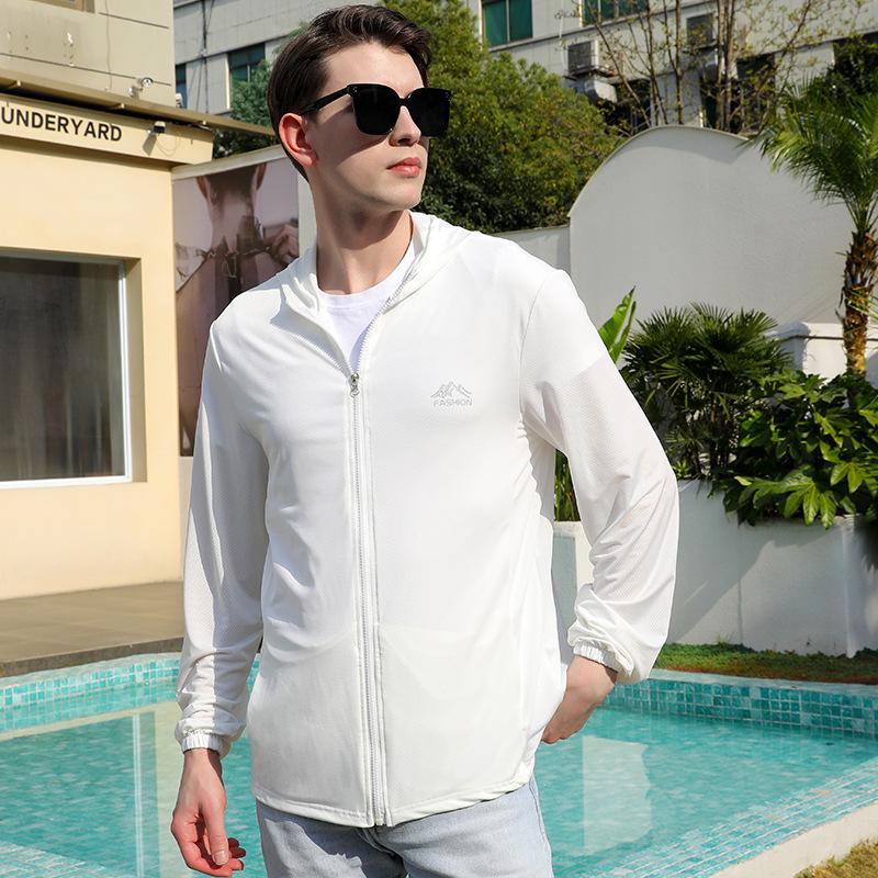 

Мужские летние куртки с карманами на молнии с защитой от УФ-солнца, кожаные пальто, мужские дышащие сверхлегкие ветровки, мужские пальто с капюшоном для походов и рыбалки One Size белый