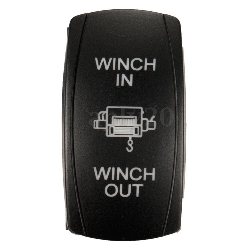 Universal Waterproof IP66 Momentary Rocker Switch Winch In/Out DPDT 7Pin with LED Light