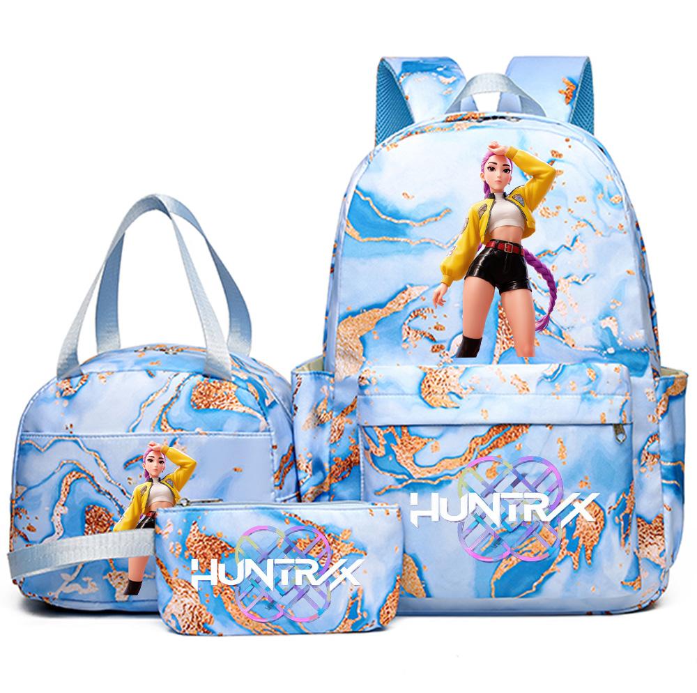 3 szt./zestaw Plecak z nadrukiem Anime Kpop z torebką i piórnikiem dla nastolatka, studenta, dziewczyny, chłopca, wodoodporna torba podróżna Mochila