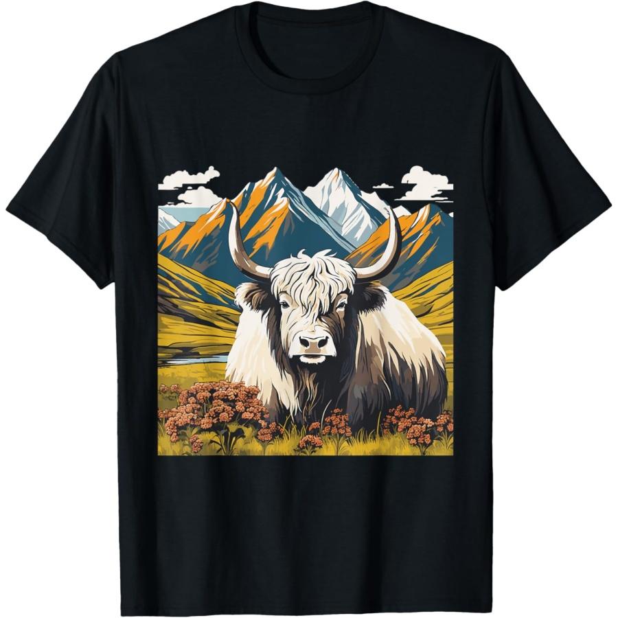 Niedliches Yaks Kostüm Himalaya Tibet Landschaften Schneeberge T-Shirt